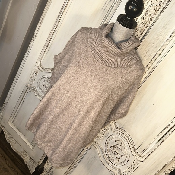 Sisters Soft Cowl Neck Taupe Spaced Dyed Button Detailing Poncho OSFM - Picture 3 of 11